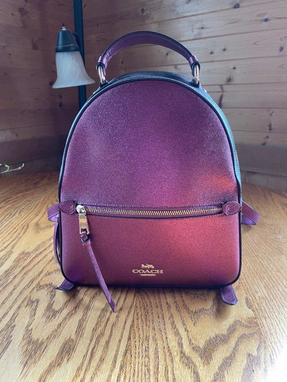 Coach Jordyn Backpack - Metallic Pink & Brown Jacquard